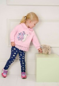 JoJo Maman Bébé APPLIQUÉ FRILL SET-REGULAR FIT - Leggingek - Nadrágok - pink hedgehog