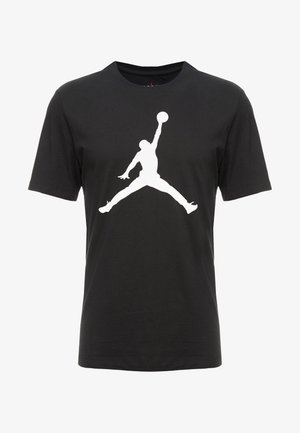 Czarna bawełniana koszulka z krótkim rękawem z dużym białym logo Jumpman z przodu. Klasyczny dekolt.