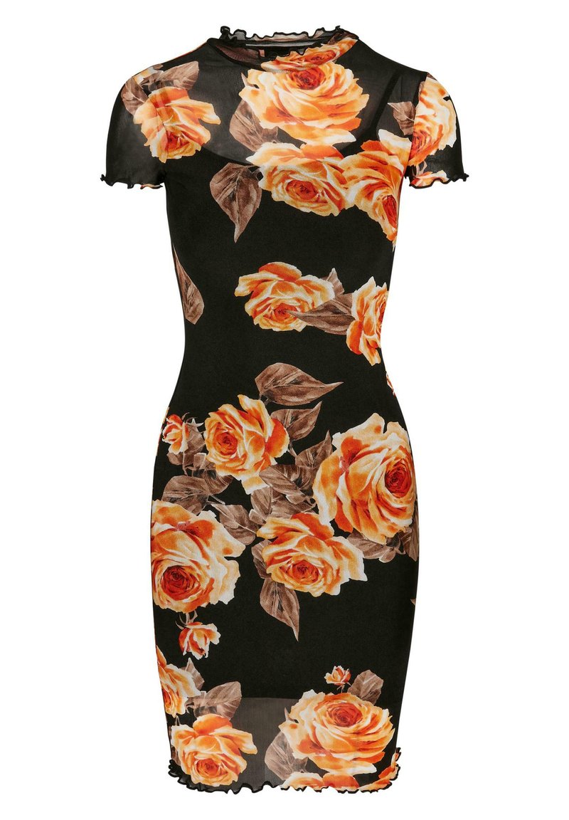 Urban Classics DAMEN - Shift dress - mangorose/mottled black - Zalando.ie