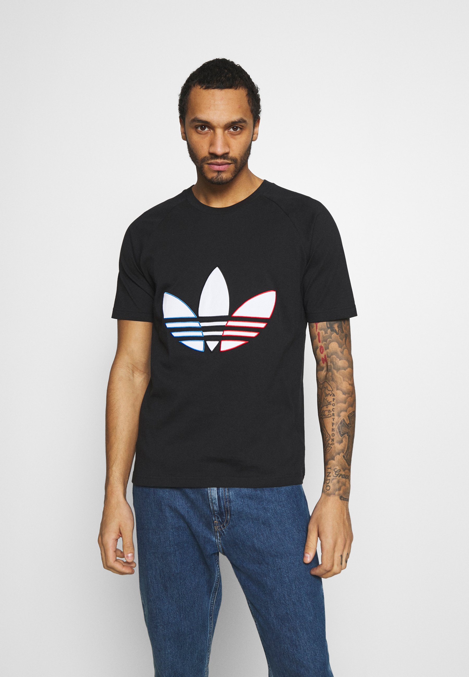 adidas Originals TRICOL TEE UNISEX - Camiseta estampada - black/negro -  Zalando.es