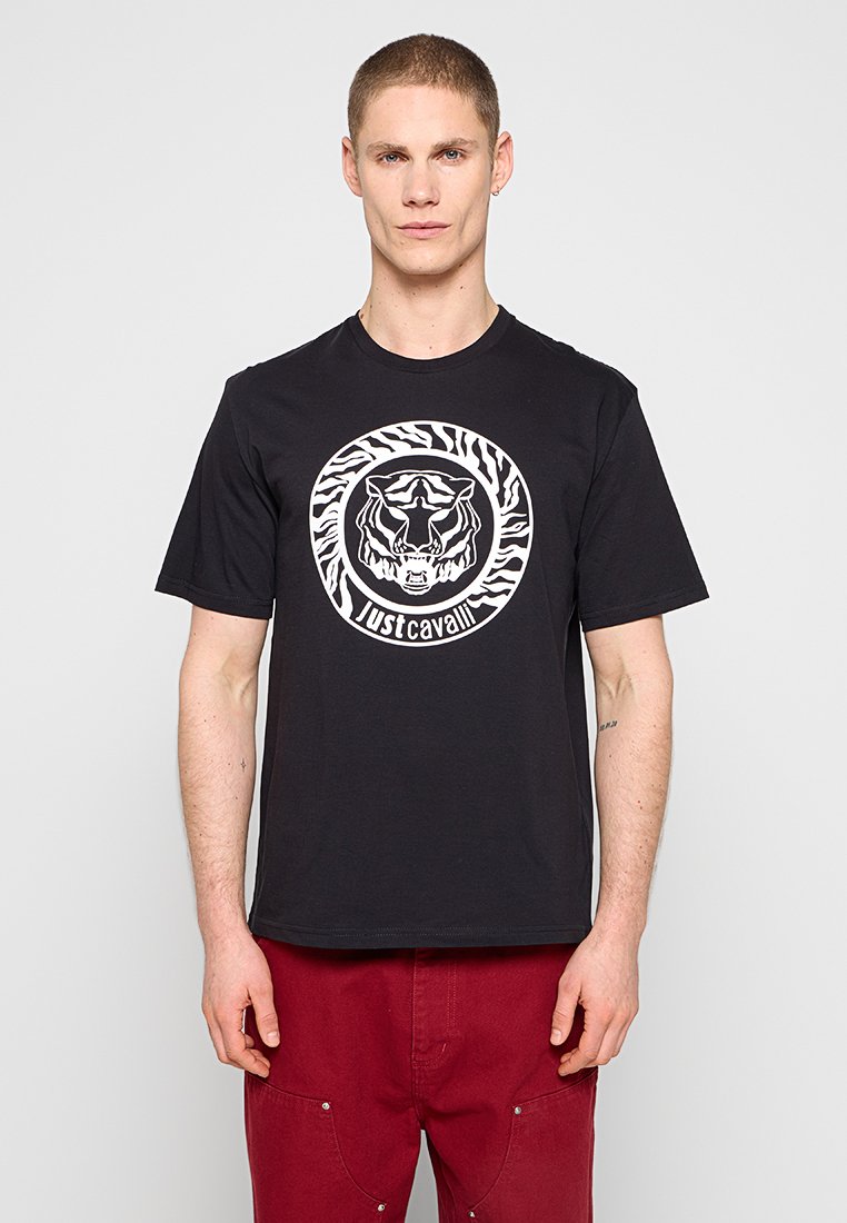 Just Cavalli T-shirt print zwart