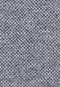 Strukturierter Strickstoff in verschiedenen Schattierungen von Marineblau und Hellgrau, der ein sich wiederholendes dreieckiges Muster aufweist und sich weich und leicht dehnbar anfühlt.