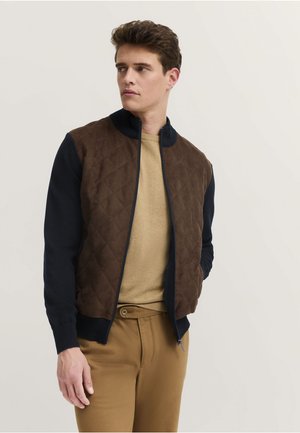 Strickjacke - marine braun