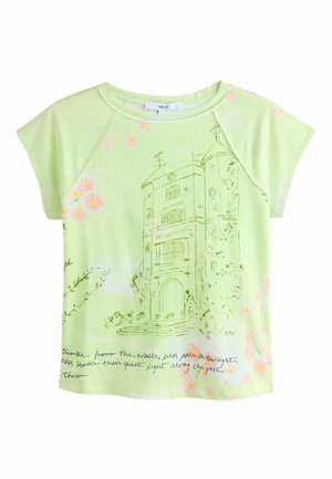 Next, REGULAR FIT - RAW SEAM SHORT CAP SLEEVE T-SHIRT . - Print T-shirt - green graphic