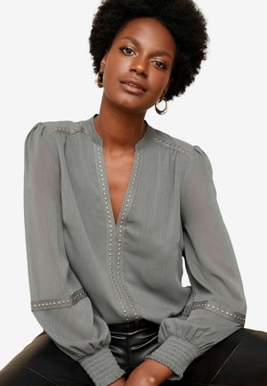 V NECK HARDWARE PETITE  - Pluus - grey