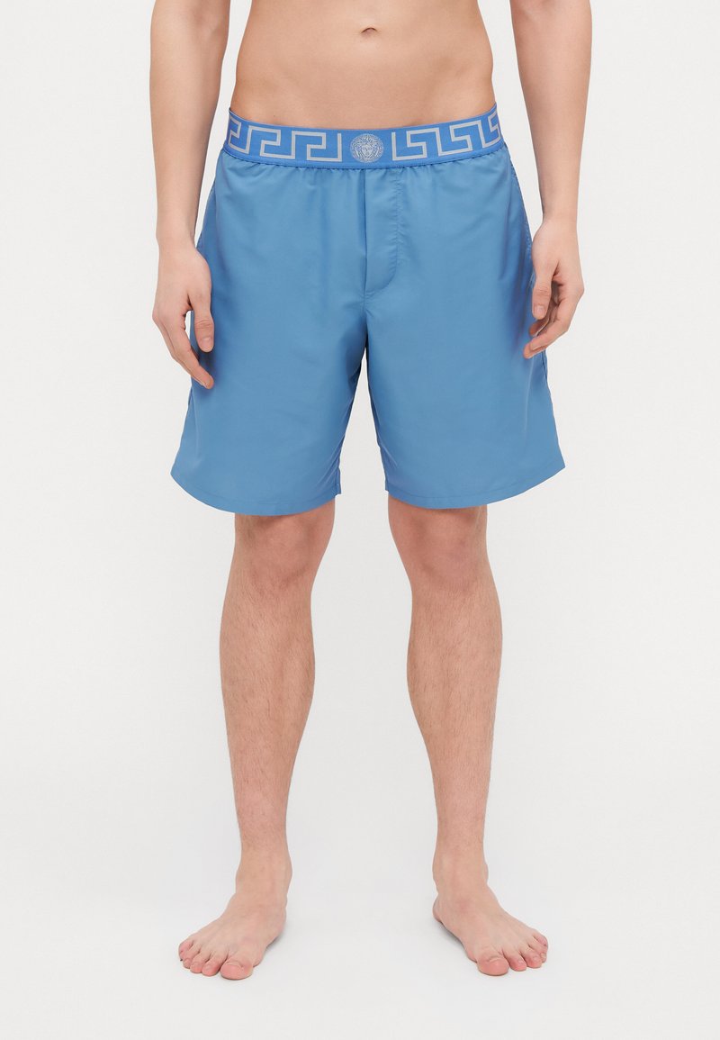 Versace - SWIM LONG BOXER NEW LOGO - Short de bain - stone blue/silver, Agrandir