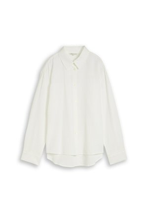 TOM TAILOR DENIM, TOM TAILOR DENIM BLUSEN & SHIRTS LOOSE FIT SEERSUCKER HEMDBLUSE - Nööpidega pluus - off white
