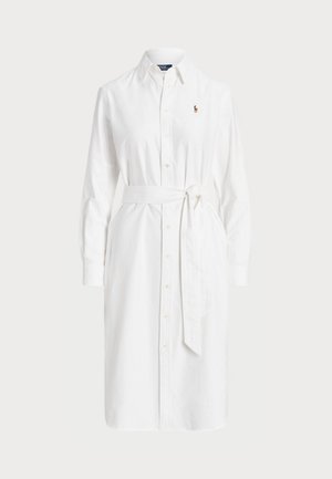 Polo Ralph Lauren BELTED COTTON OXFORD SHIRTDRESS - Shirt dress - white