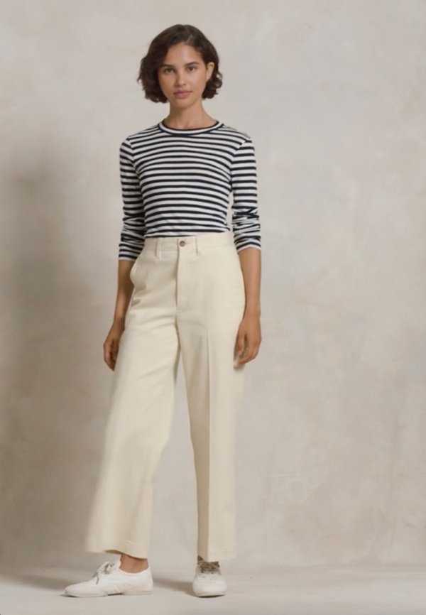 CHINO WIDE LEG TROUSER - Trousers - sand2