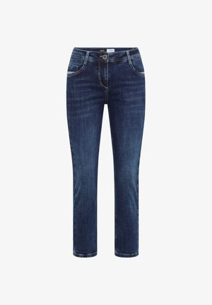 Cecil, MID-WAIST SLIM-LEG JEANS IN A CASUAL FIT - Slim fit -farkut - mid blue used wash