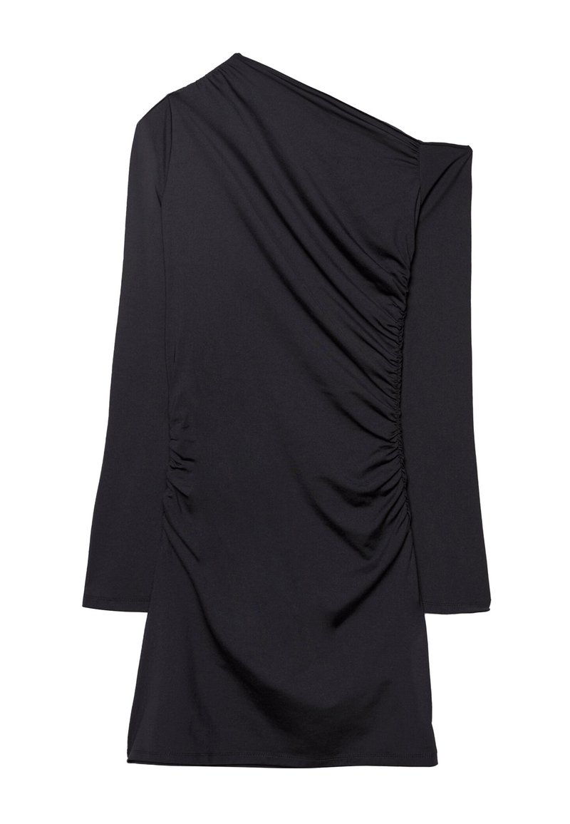 Stradivarius - Robe longue col roulé en maille - Gris