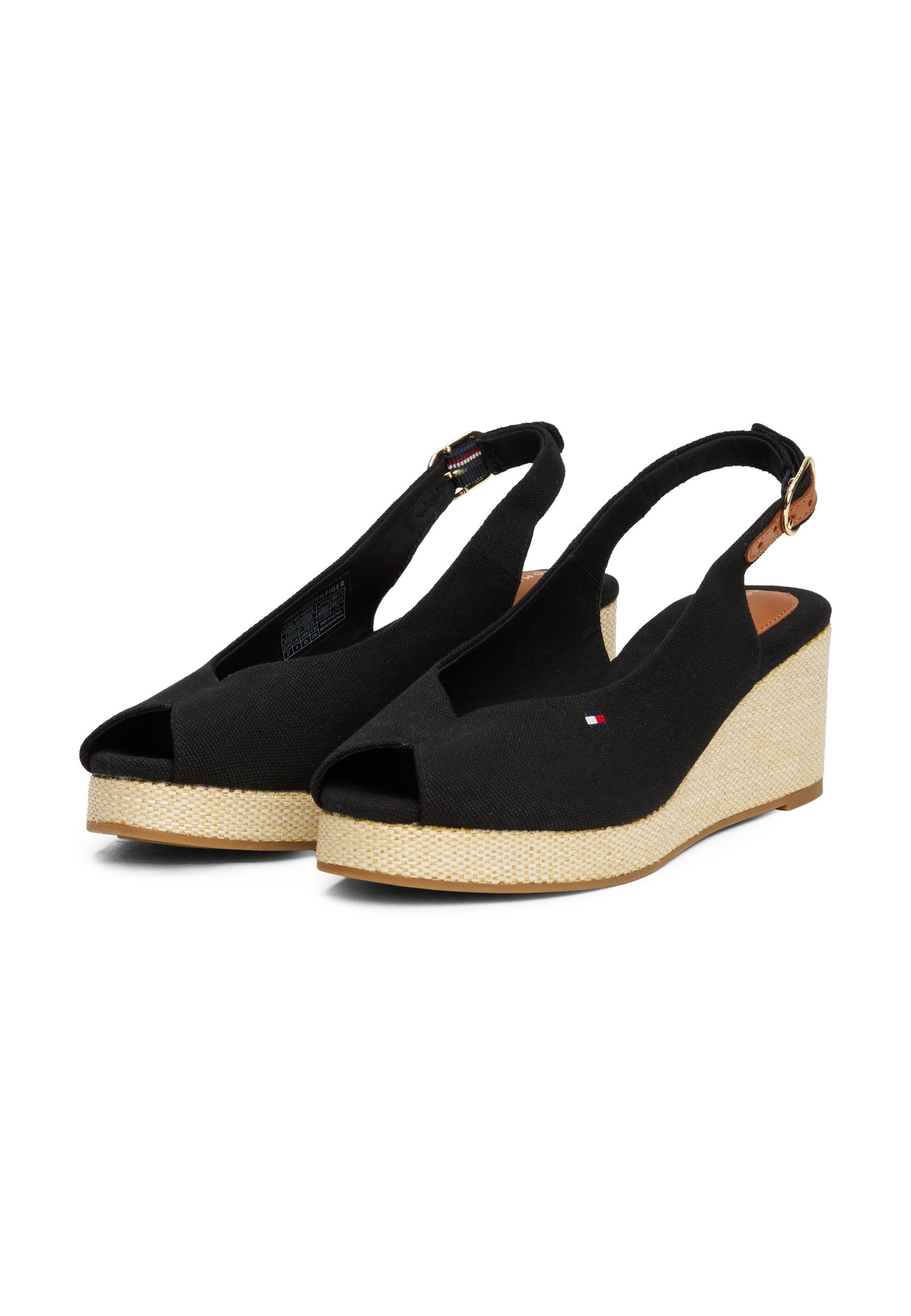 Tommy Hilfiger FLAG MID SLINGBACK - Espadrilles - black - Zalando.co.uk