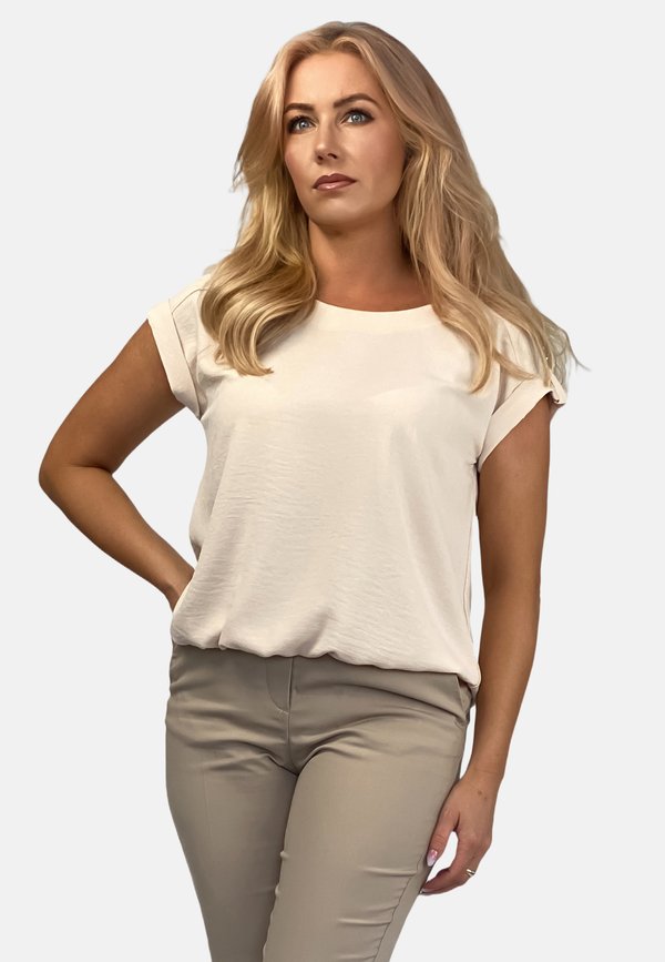 BOAT NECKLINE PLAIN - T-Shirt basic - nude