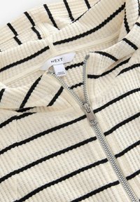 REGULAR FIT-TEXTURED WAFFLE ZIP THROUGH - Kardigán - black white