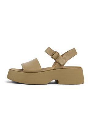 TASHA - Sandalen met plateauzool - mittelbraun