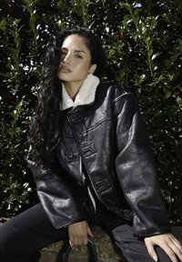 REVERSABLE BORG PU BUTTON DOWN - Vinterkappa /-rock - monochrome