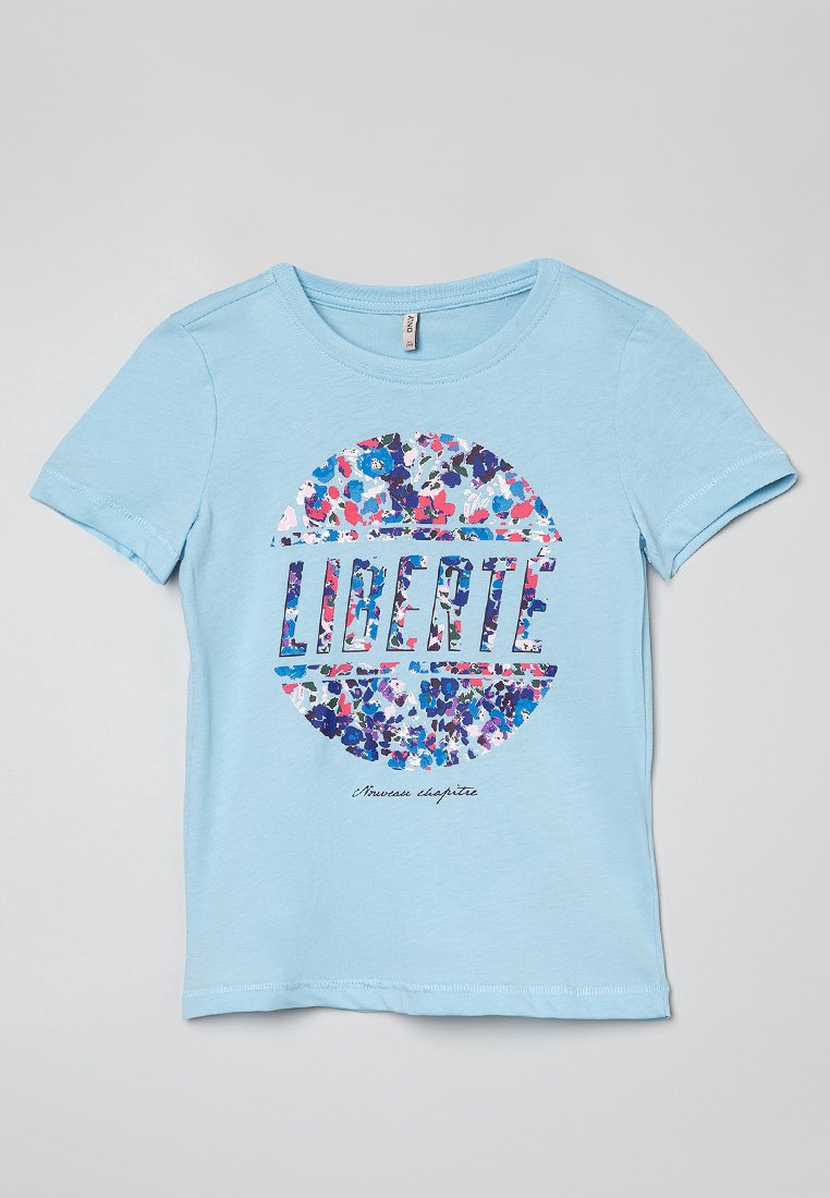 ONLY GIRLS T-shirt print lichtblauw