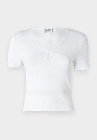 NMMAYA O NECK CUTOUT - T-shirts med print - bright white