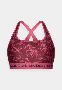 CROSSBACK MID PRINT - Medium support sports bra - fuchsia dusk/dark maroon