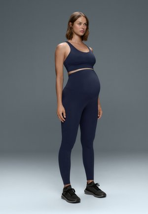 OYSHO, COMFORTLUX 65cm MATERNITY - Leggings - metallic blue