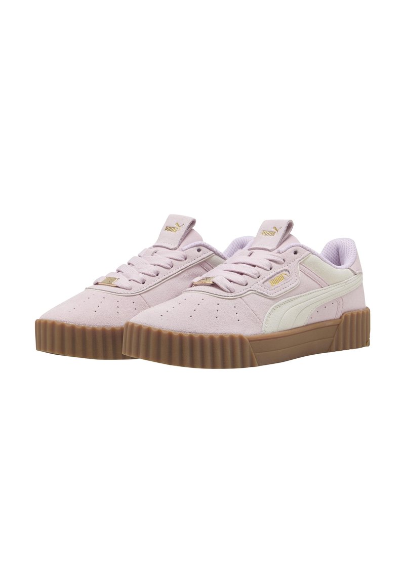 Puma BASKET CARINA LUXE Trainers rose mauve warm blanc/pink