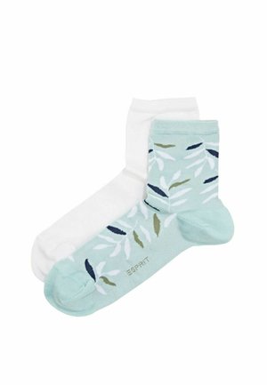 Socken - light aqua green white