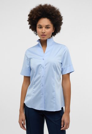 Eterna SATIN SHIRT - REGULAR FIT - Button-down blouse - hellblau