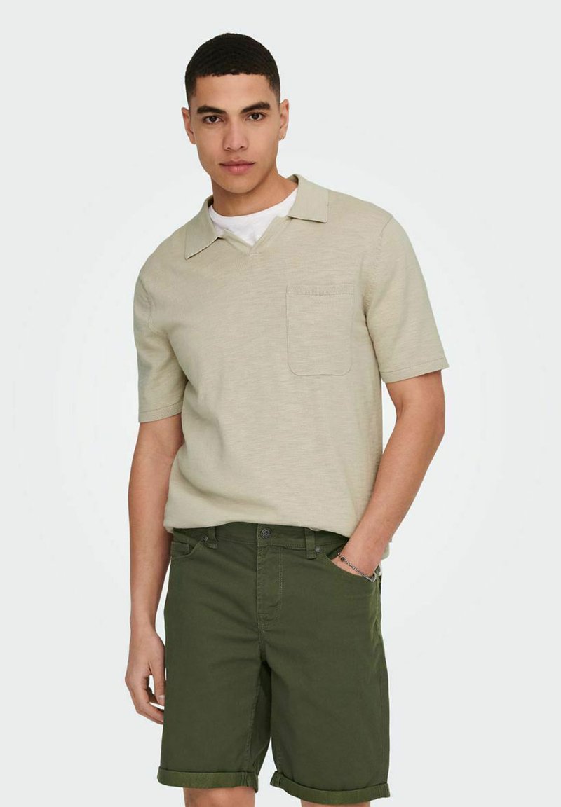 Only & Sons EINFARBIG - Poloshirt - pumice stone