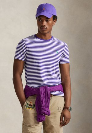 CUSTOM SLIM FIT STRIPED JERSEY T-SHIRT - Μπλουζάκι με στάμπα - cabana purple/white