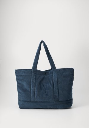 TOTE BAG SHOULDER STRAPS EMBROIDERY AT CENTER FRONT WITH POCKET - Bevásárlótáska - muted blue