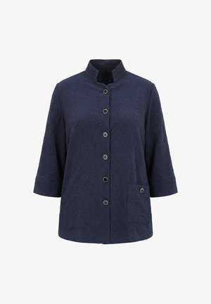 Ulla Popken, TEXTURED STAND-UP COLLAR 3/4 SLEEVE JACKET - Lehká bunda - dark marine