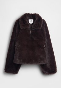 GAP SANDY LIANG VEGAN FUR HALF-ZIP PULLOVER - Fleecegenser - terra brown