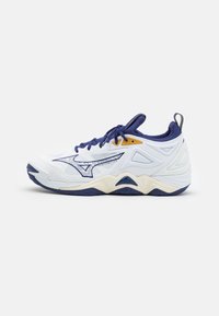 Mizuno WAVE MOMENTUM 3 - Volleyballschuh - white/blue ribbon/gold 