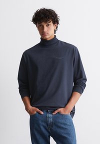Marc O'Polo DENIM TURTLE NECK RELAXED FIT - Hosszú ujjú felső - true navy