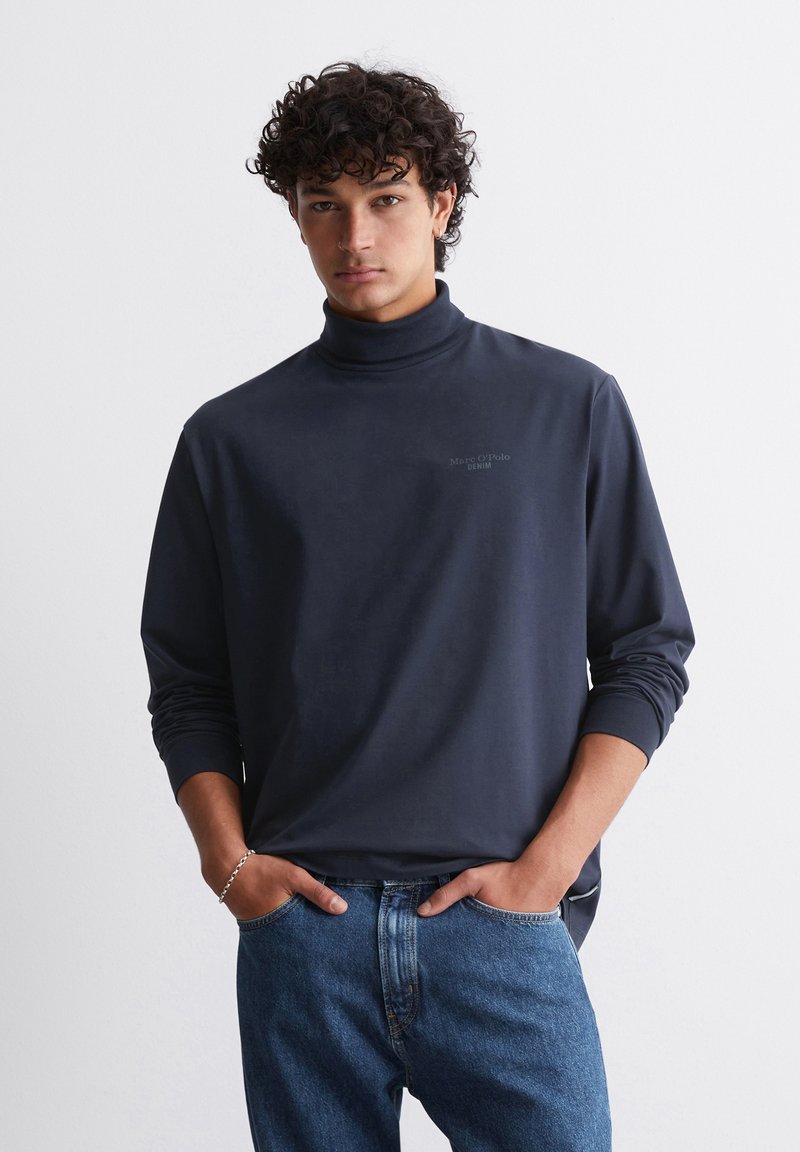 Marc O'Polo DENIM TURTLE NECK RELAXED FIT - Hosszú ujjú felső - true navy
