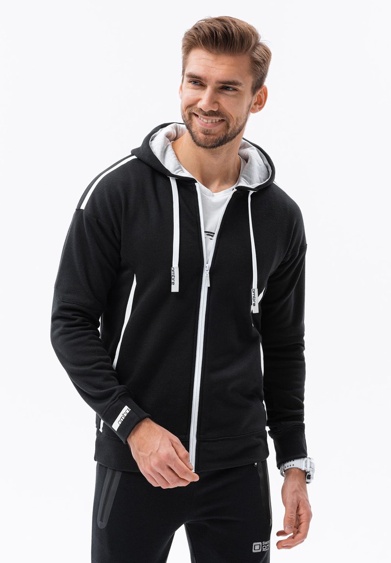 Ombre Felpa con zip - black