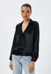 LONG SLEEVE BUTTONED - Paitapusero - black