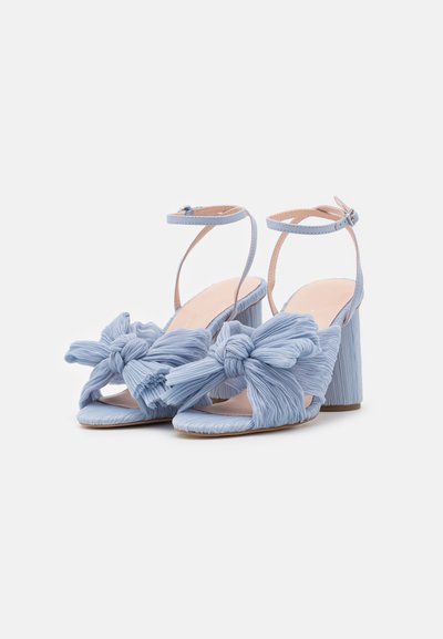 Loeffler Randall CAMELLIA KNOT MULE WITH ANKLE STRAP - Ψηλοτάκουνα πέδιλα - blue