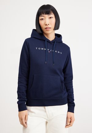 Tommy Jeans, LINEAR LOGO FLEECE DRAWSTRING HOODY - Majica s kapuljačom - dark night navy