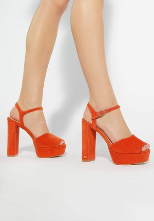 MAYCI OPEN TOE - Platform sandals - orange