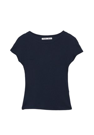 PULL&BEAR FITTED - Jednoduché tričko - dark blue