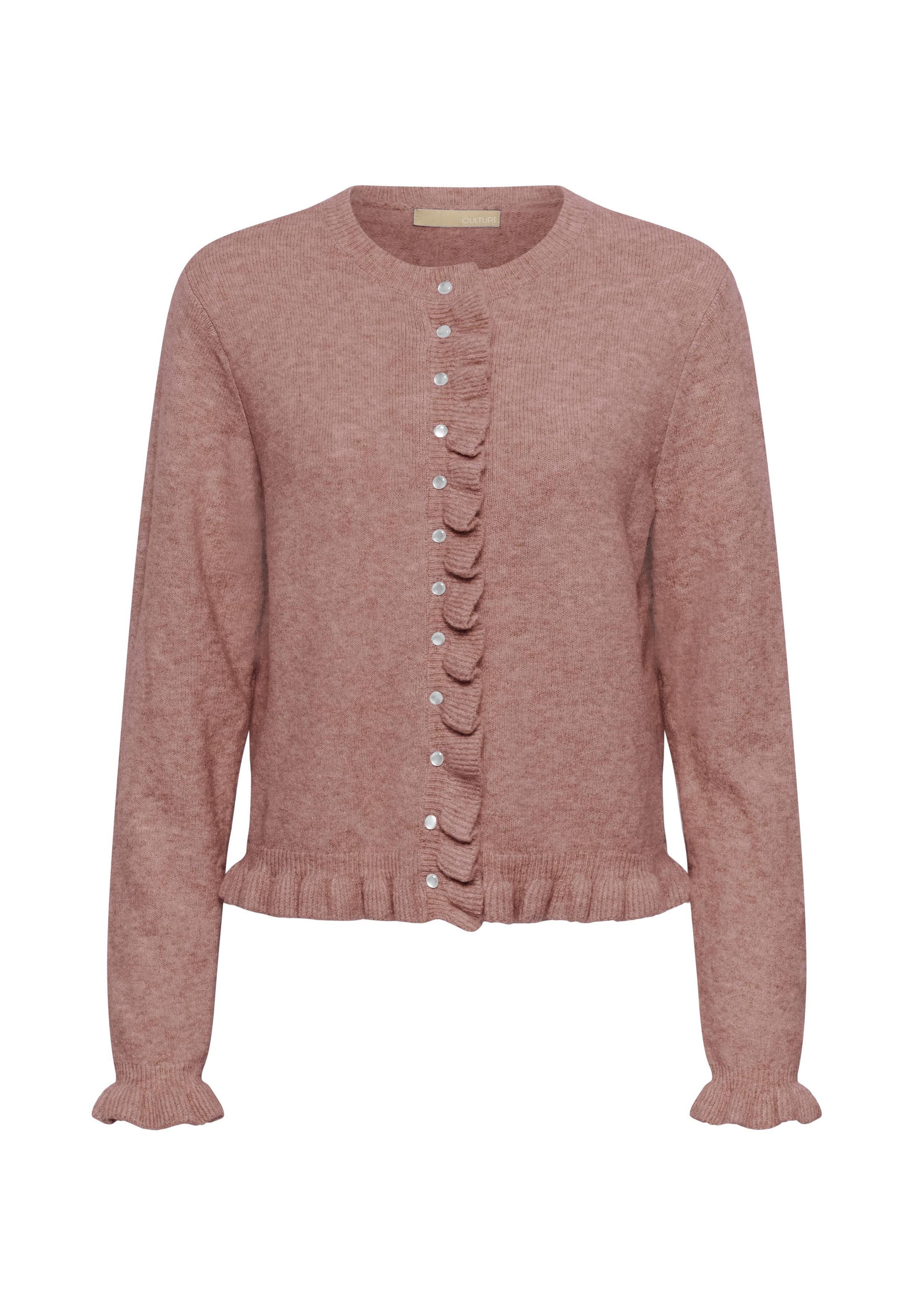 Culture CUJULIETTA FRILL - Cardigan - woodrose melange/pink