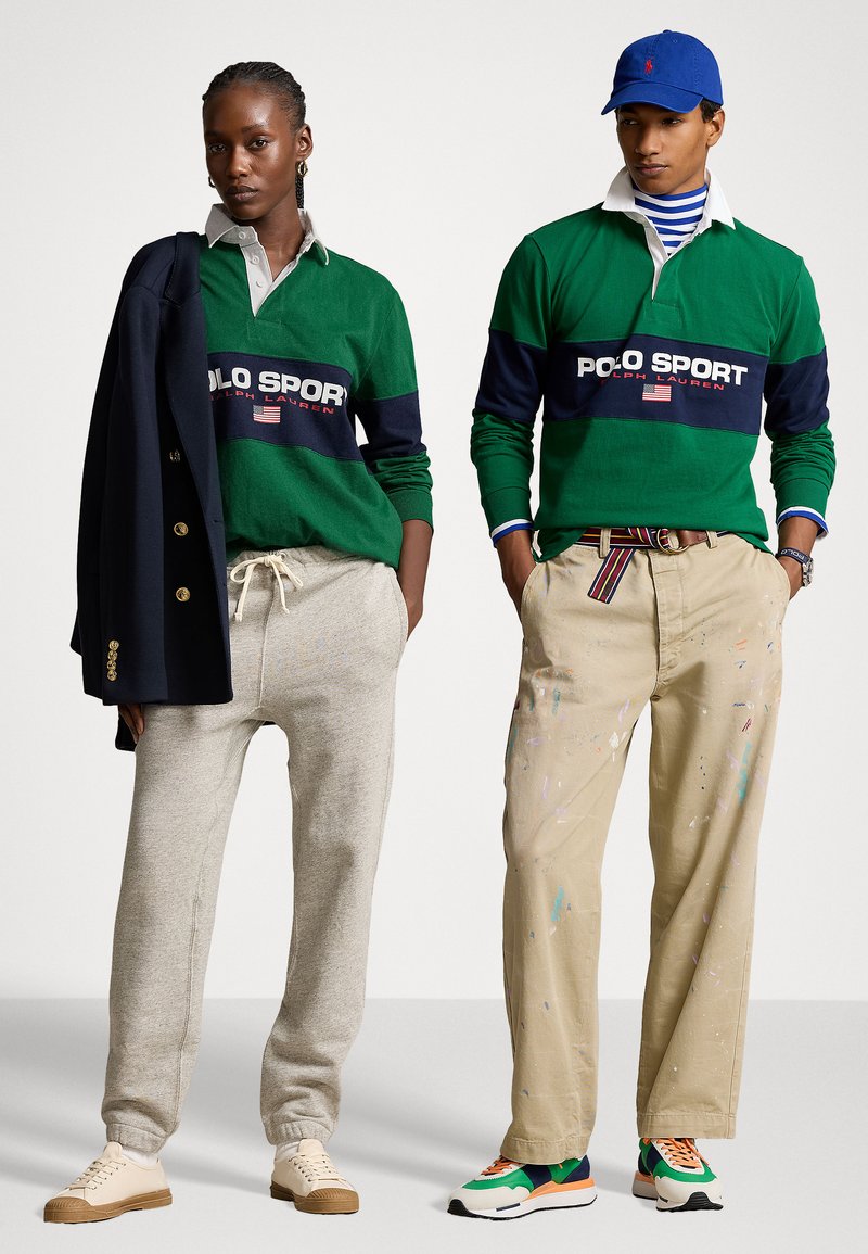 Polo Sport Ralph Lauren - LONG SLEEVE RUGBY UNISEX - Poloskjorter - tennis green/cruise navy, Forstørre