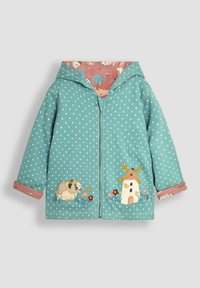 JoJo Maman Bébé BUNNY MOUSE APPLIQUE REVERSIBLE REGULAR FIT - Užtrauktuku užsegamas treningas - duck egg blue guinea pig