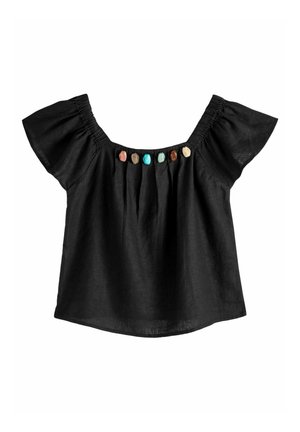 BEADED FLUTTER  REGULAR FIT - Blúz - black