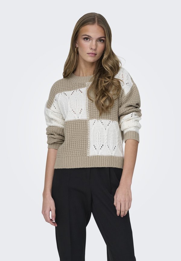 JDYJUSTY LS MIX STRUCTURE - Strickpullover - cement