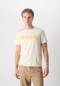 HUGO DULIVIO - Potiskana majica - light beige