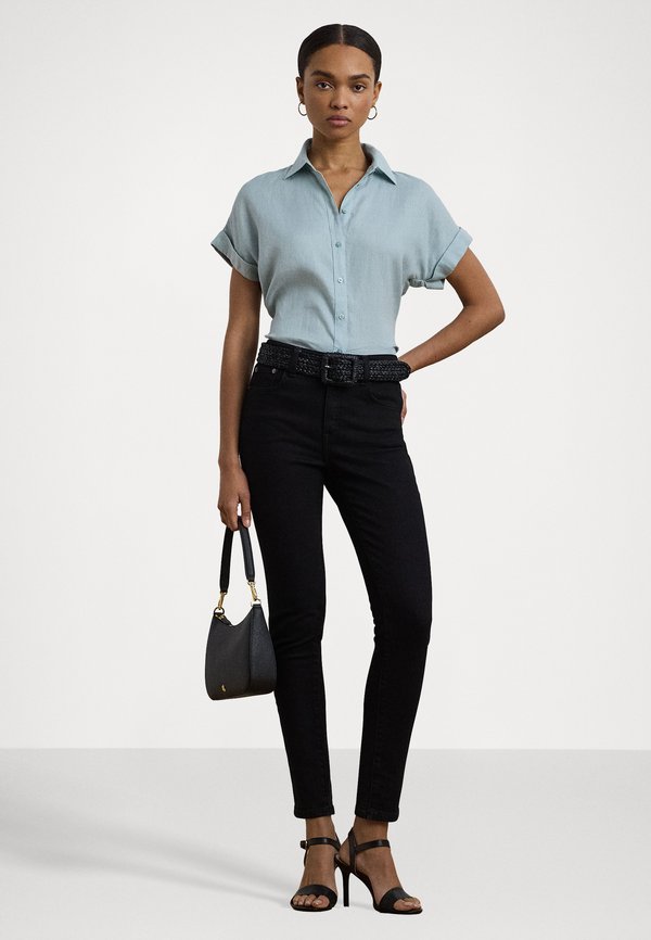 RELAXED FIT LINEN SHORT SLEEVE SHIRT - Button-down blouse - aqua pearl3