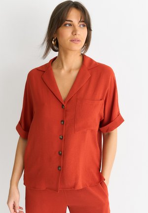 Button-down blouse - mottled orange