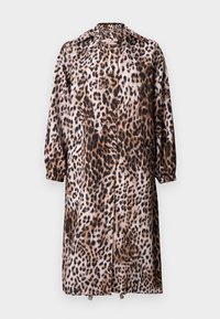 Μακριά παλτό με το μοτίβο λεοπάρ, με μακριά μανίκια, κλείσιμο με φερμουάρ μπροστά και ρυθμιζόμενα κορδόνια στον γιακά και το τελείωμα.